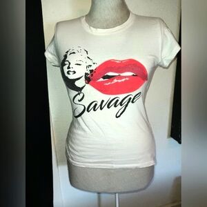 Marilyn Monroe Savage white and red T-shirt size L